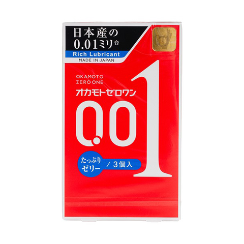 OKAMOTO 'ZERO ONE'  0.01 Condom, 3 pcs/ Pack | Rich Lubricant