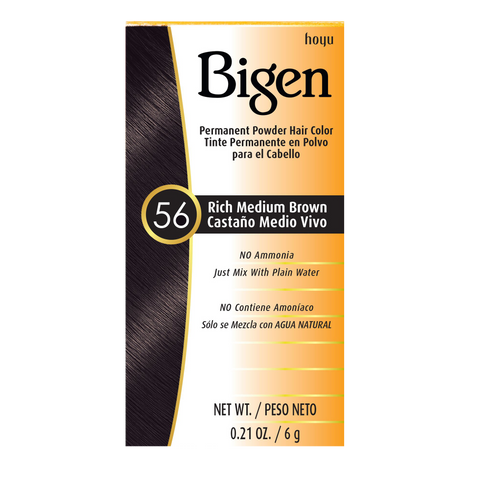 Hoyu Bigen Permanent Powder Hair Color | #56 Rich Medium Brown