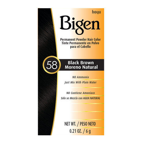 Hoyu Bigen Permanent Powder Hair Color | #58 Black Brown